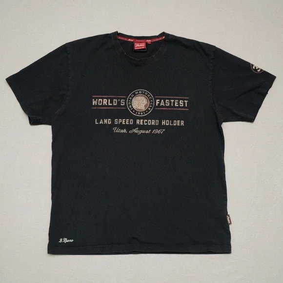 Indian Motorcycle Americas First Land Speed Record 1967 T Shirt Black XL