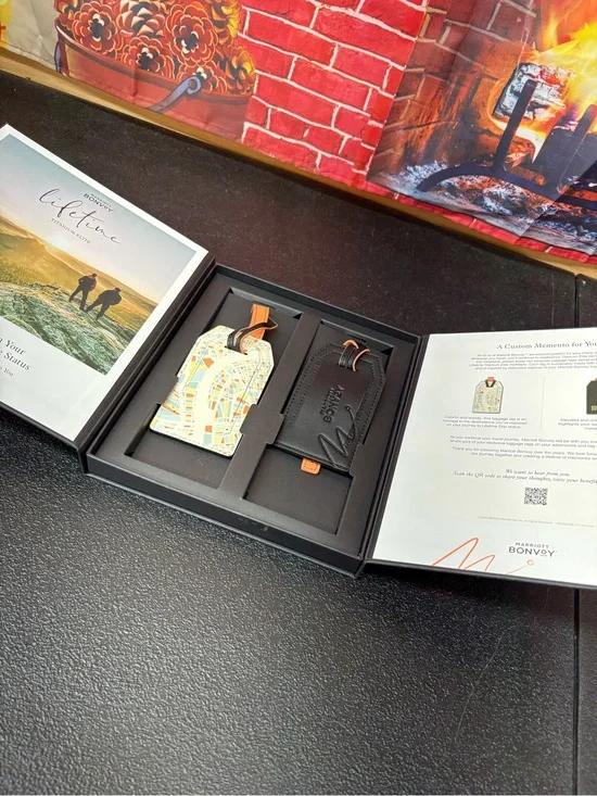 Marriott Bonvoy Leather Luggage Tag Set Titanium Elite