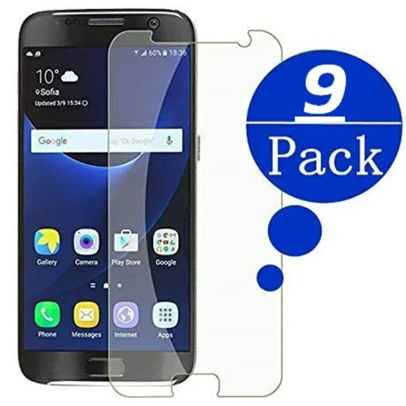 NEW [9-PACK] SAMSUNG GALAXY S7 SCREEN PROTECTOR [SCRATCH PROOF] [CASE FRIENDLY]