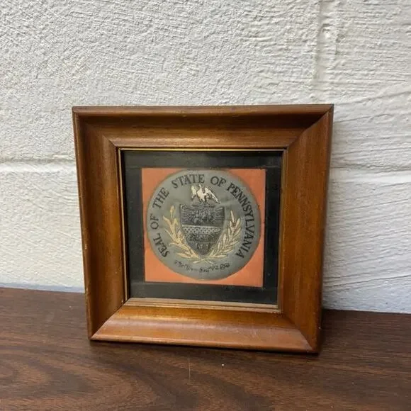 Vintage seal of state of Pennsylvania framed seal