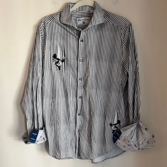 Robert Graham Men’s GUITAR RIFF Rock Star Medium Classic Fit button down EUC!
