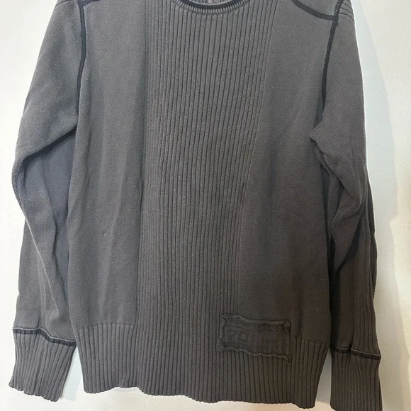 Men's Charcoal Ribbed Crewneck Sweater