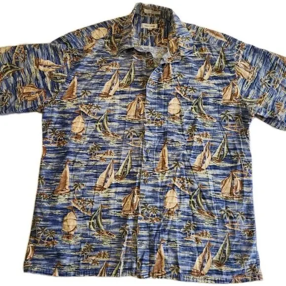 Pierre Cardin Vintage Men's Casual Hawaiian Shirt - Short Sleeve Casual , Size L