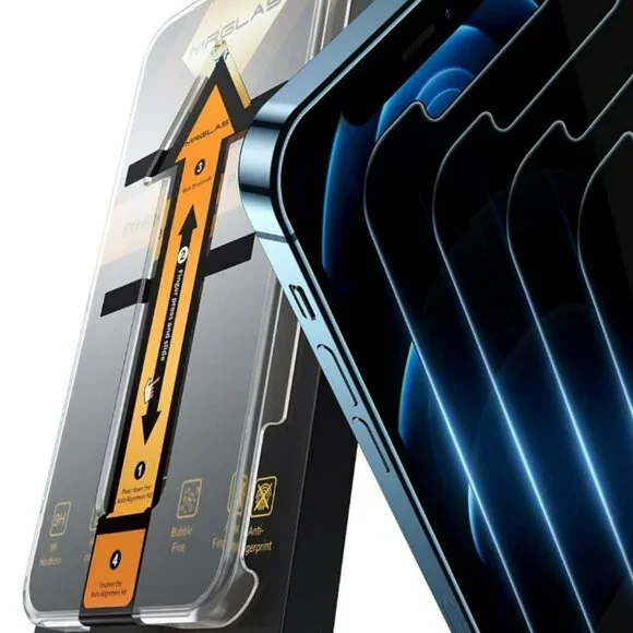 MRGLAS 2-Pack Privacy Screen Protector + 2 Camera Protectors - iPhone 12 Pro Max