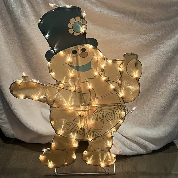 Vintage Frosty the Snowman Lighted Sculpture Christmas Lights Holiday Decoration