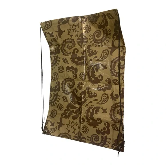 Large 30” X 21” Drawstring Laundry Bag Paisley Cotton W/Polyurethan Coating NWOT