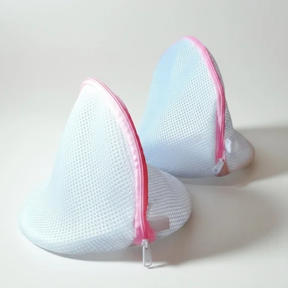 2 Washing Cones White Bras Delicates Bathing Suit Zipper Mesh Lingerie Laundry