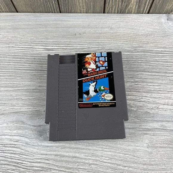 Super Mario Bros Duck Hunt Nintendo Cartridge Video Game NES Cart Tested 1985