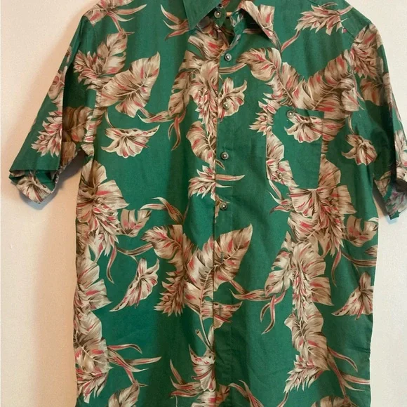 West Marine SZ XL Tropical Green Floral Men's Shirt