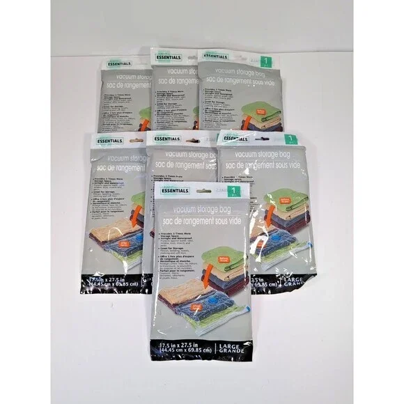Laundry Essentials Large‎ Vacuum Seal Storage Bags 17.5 x 27.5 Inches Set of 7