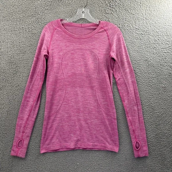 Lululemon Swiftly Long Sleeve Shirt Pink Athletic Athleisure Running Women's 8