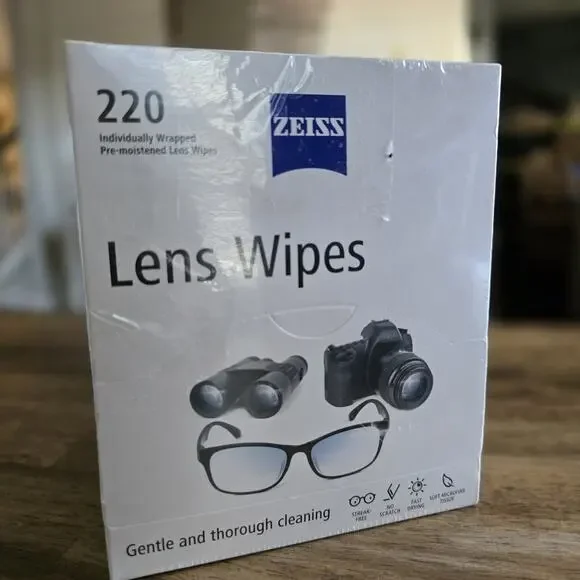 ZEISS Lens Wipes 220 Count (3 Pack) Individually Wrapped Pre-Moistened NEW