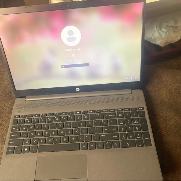 HP Gray Laptop with Black Keyboard