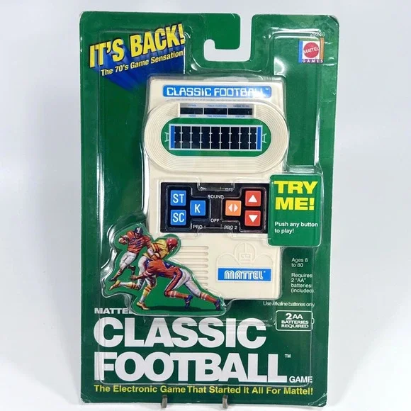 Sealed 2000 Mattel Classic Football Electronic Handheld Game Retro 70s