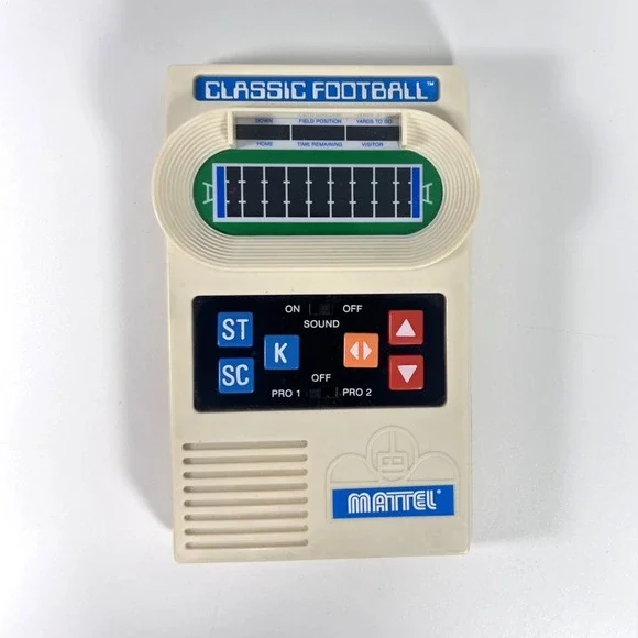 2000 Mattel Classic Football Electronic Handheld Game Retro 70s Tested Clean