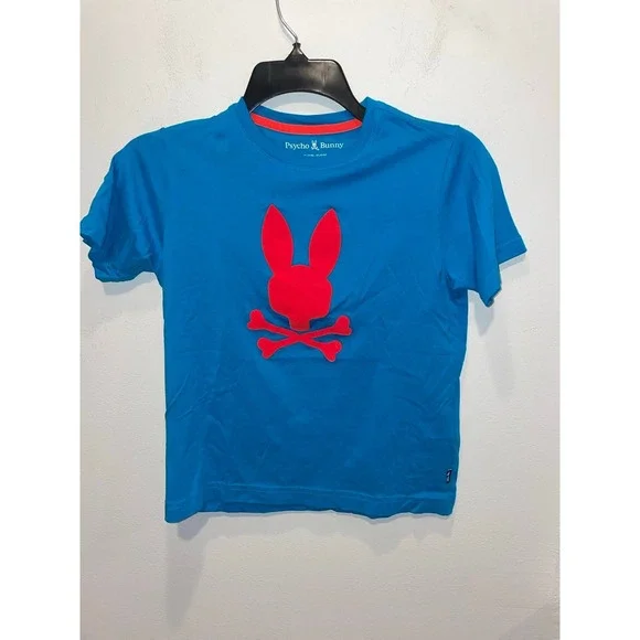 Kids Psycho Bunny Blue Graphic TShirt. Youth Medium‎ (10-12)