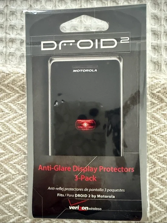Droid 2 - Motorola Black Anti-Glare Screen Protectors - 3-Pack- fits droid 2