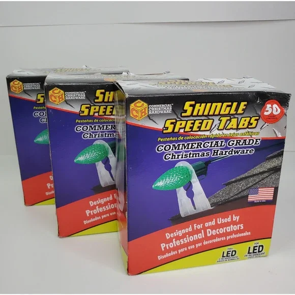 150 Count Adams Commercial Grade Shingle speed tabs light for Christmas Lights