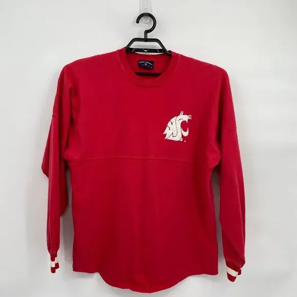 Spirit Jersey Red Washington State Cougars WSC Long Sleeve Mens Small