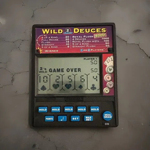 Vintage Working Radica Wild Deuces 2 Player Electronic Poker Game Model 915 90s