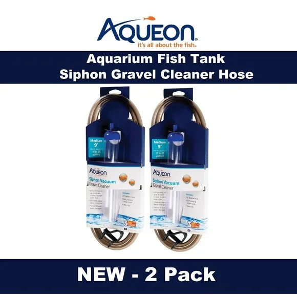 New 2 PACK Aqueon Aquarium Fish Tank Siphon Vacuum Gravel Cleaner Hand syphon pu