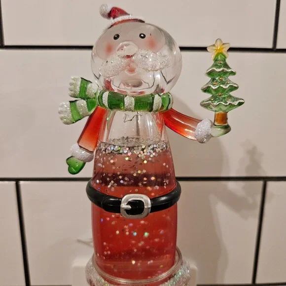 Heritage Mint 2007 Santa Glitter Acrylic Christmas Night Light Holiday Decor
