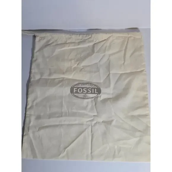 Fossil Drawstring Dust Cover Bag Small Purse Handbag Wallet Shoe Storage 14.5x13
