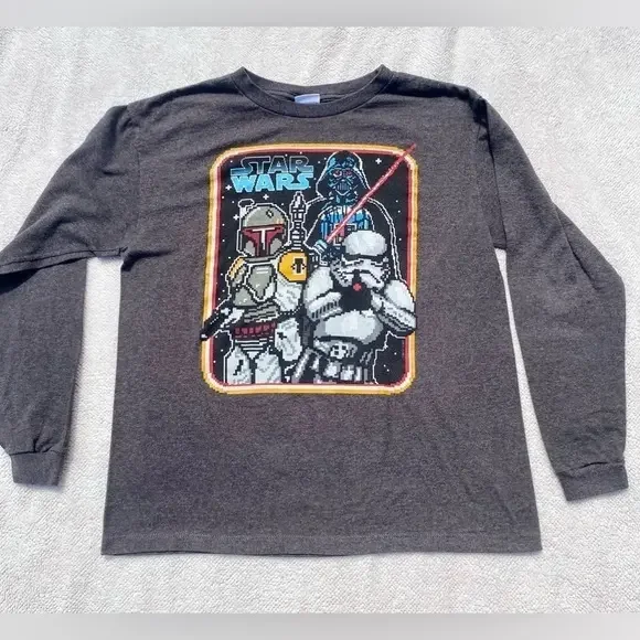 Retro Star Wars Youth Long Sleeve‎ T-Shirt XL gray