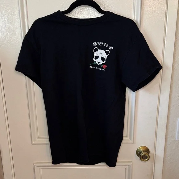 Riot Society Black Tee with Palm Tree Graphic