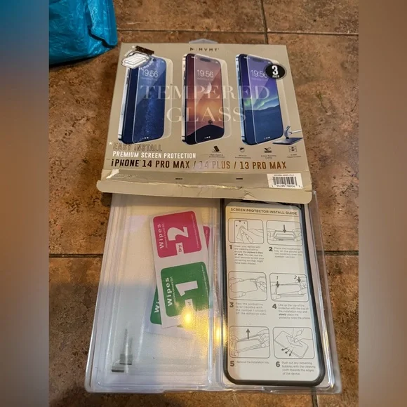 Tempered Glass Screen Protector iPhone 14 13 Pro Max 13 + plus BUNDLE ONLY