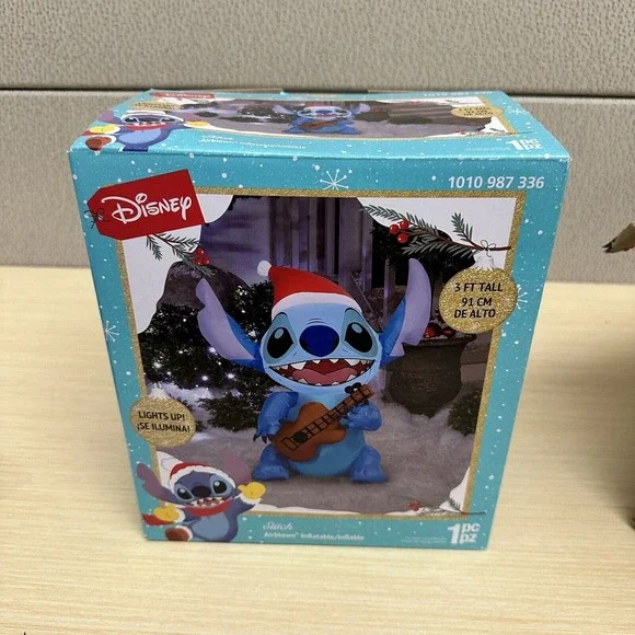 Disney Stitch Santa Suit 3 ft Christmas Holiday Lighted Airblown‎ Inflatable