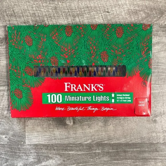 Vintage NOS Frank's 100 Multi Colored Miniature String Lights