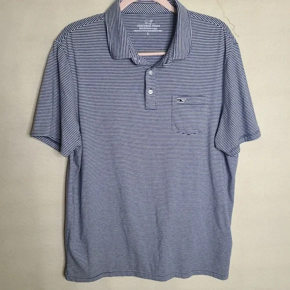 Vineyard Vines Edgartown Polo Shirt Mens Large Striped Short Sleeve