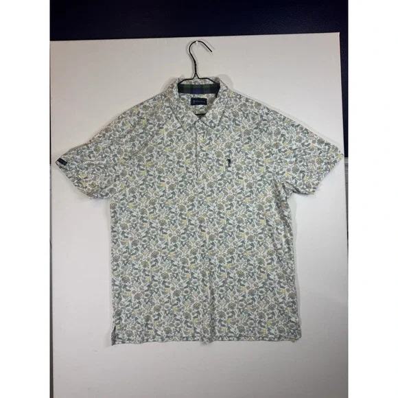 1. William Murray Polo Shirt‎ Mens L Green Golf Floral Cocktail Geometric
