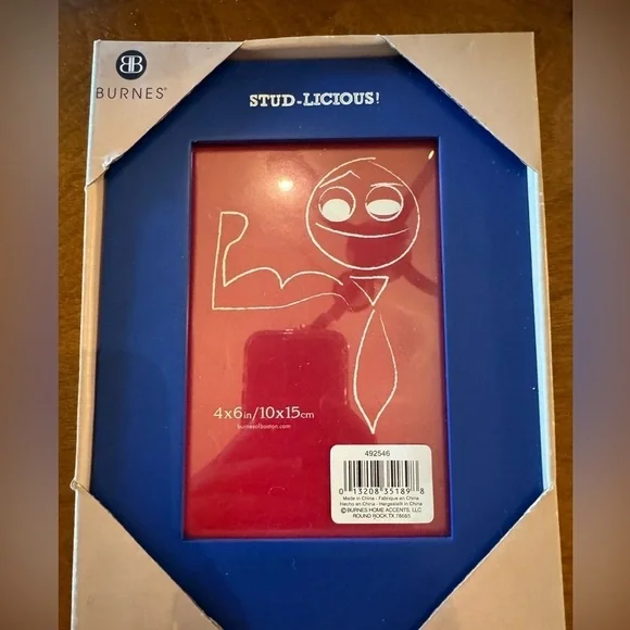 NIB Burnes “Stud-Licious” Blue 5x7 Picture Frame