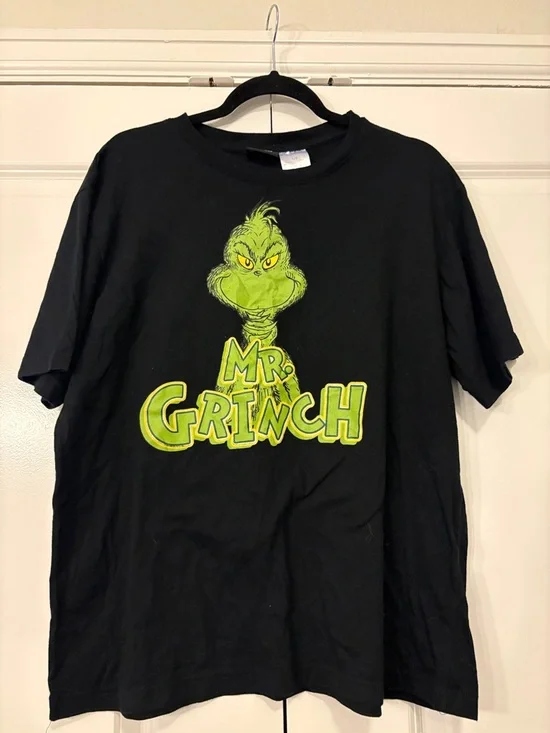Dr. Seuss Black Tee with Neon Green Graphic