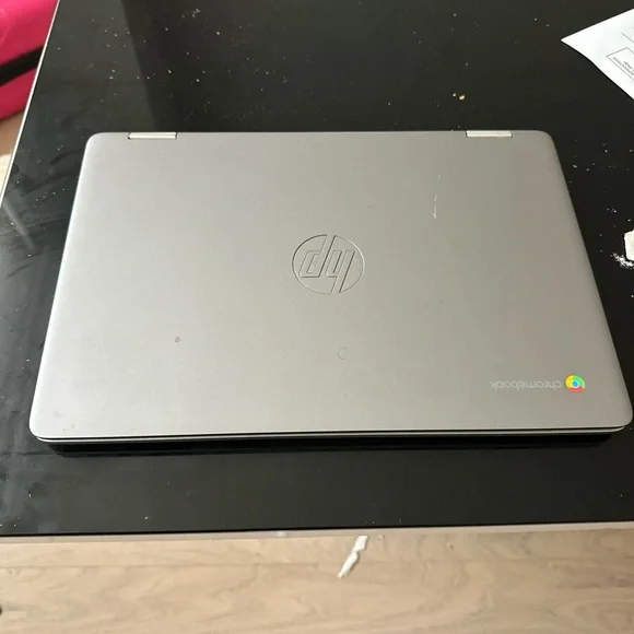 HP Silver Chromebook Laptop with Slim Design