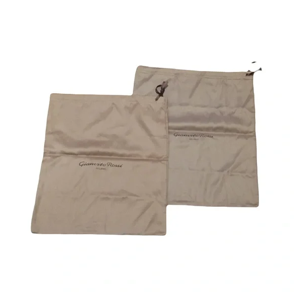 Gianvito Rossi Milano Two (2) Tan Drawstring Dust bag Garment bags Light Soft