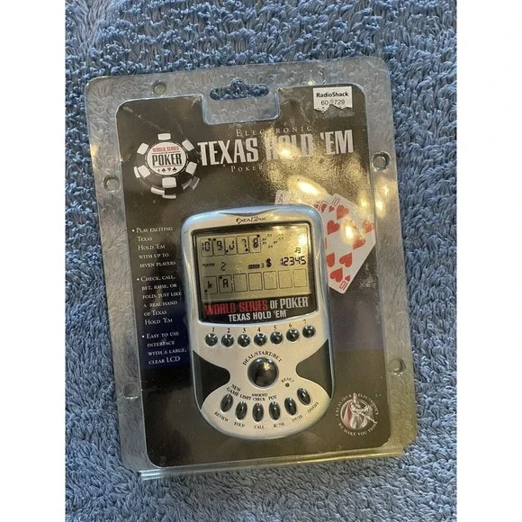 New TEXAS‎ HOLD EM Vintage Electronic Handheld Arcade Video game RADIO SHACK