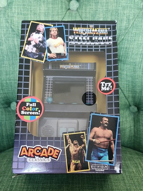 Wrestle Mania Steel Cage Arcade Classics Handheld Mini Arcade Game - Black