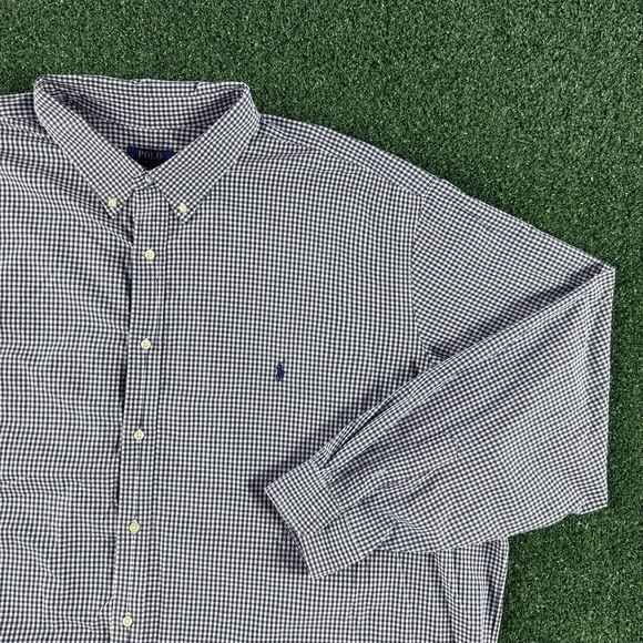 Polo Ralph Lauren Classic Fit Men's Long Sleeve Button Shirt Size 4XB Blue Plaid