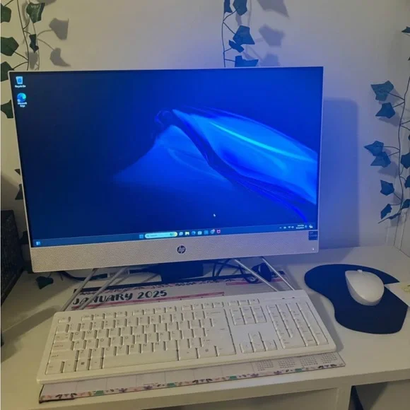 HP Blue and White All-in-One Desktop Computer