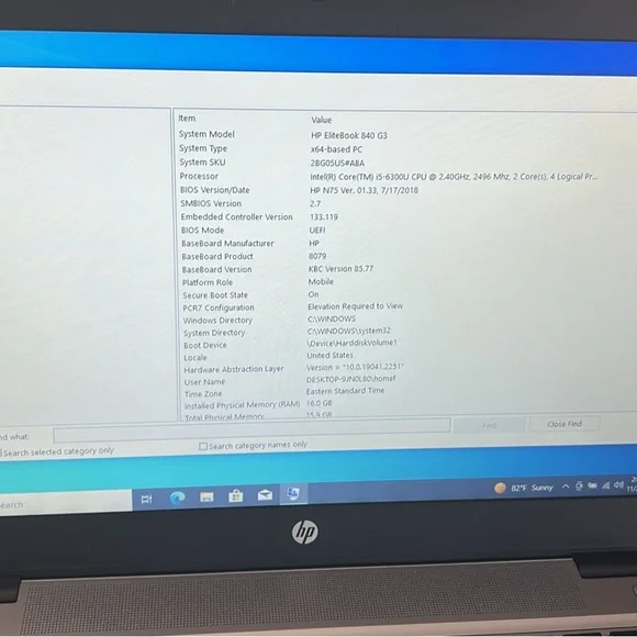 HP EliteBook 840 G3 Laptop - Silver and Black