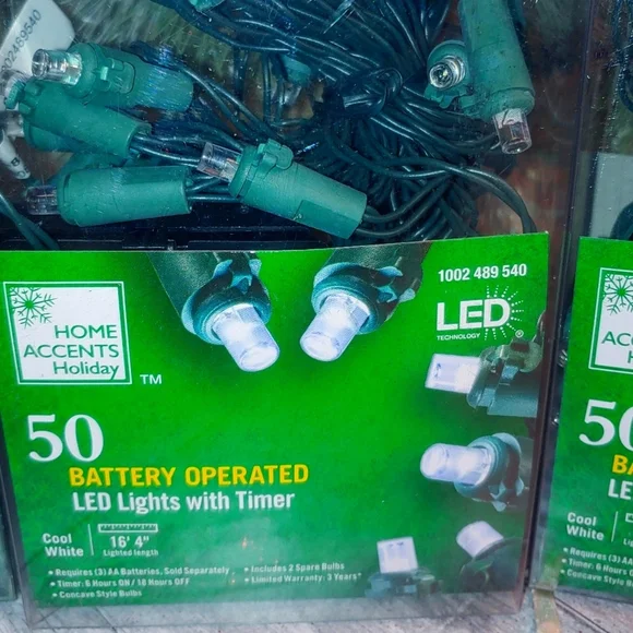 4 Packages of 50 Battery Operated LED Lights With Timer...