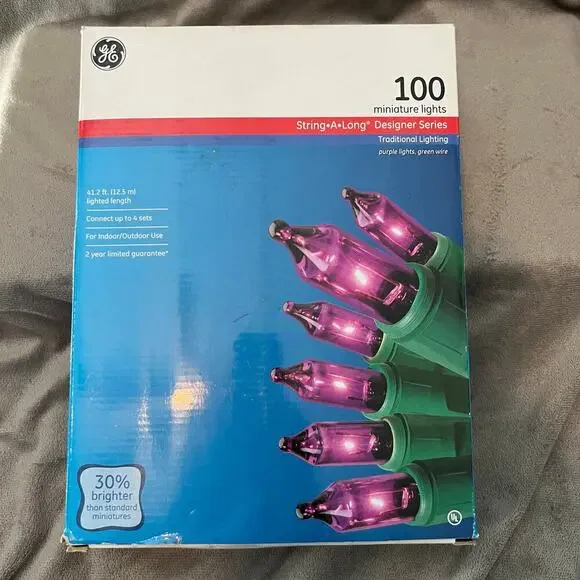 GE NWOT String a Long Miniature‎ Purple Lights 100