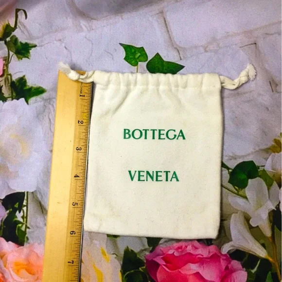 Bottega Veneta Drawstring Dustbag Mini Small White soft fluffy material 5” x 5”