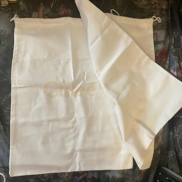 Two (2) Chloé MEDIUM White Dust Bag Medium sized 17” x 13”