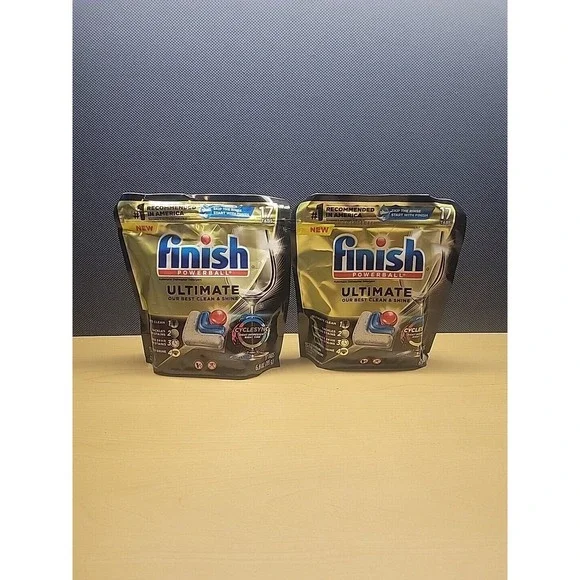2x Finish Powerball ULTIMATE 4-In-1 Dishwasher Detergent Tabs 17ct Ea New