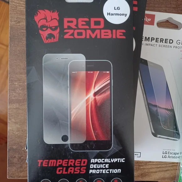 Red Zombie tempered glass screen protector LG Harmony