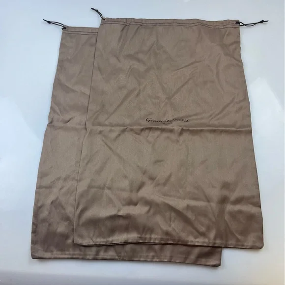 Gianvito Rossi Taupe Drawstring Shoe Dust Bags - Pair N275-48